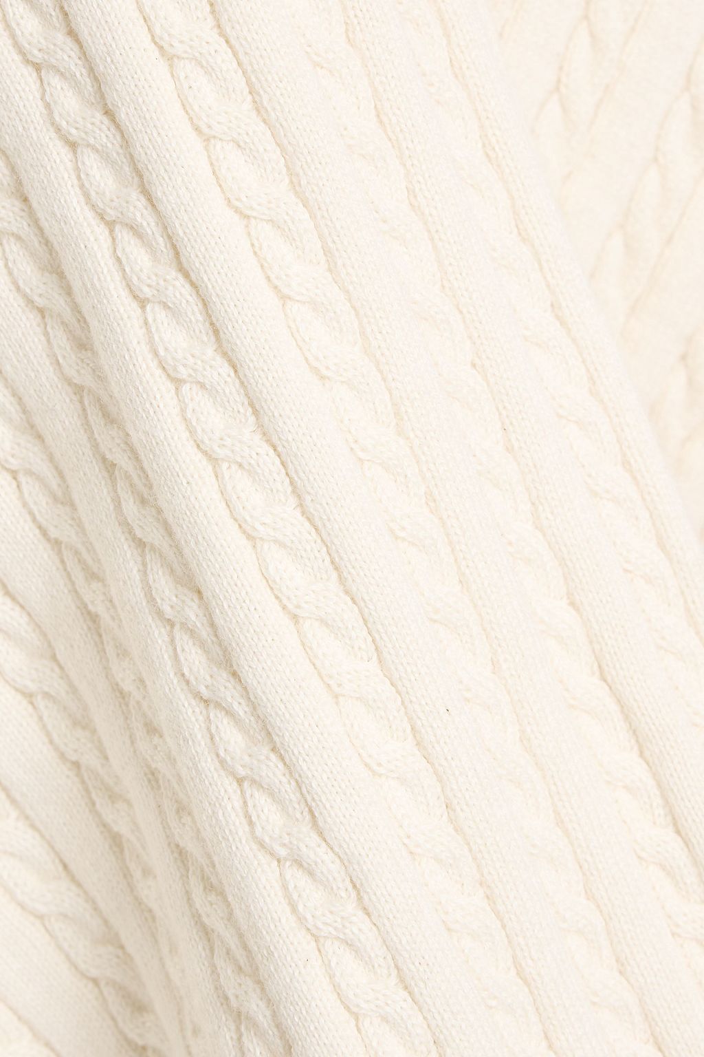 SIMKHAI Cable-knit cotton and cashmere-blend hoodie