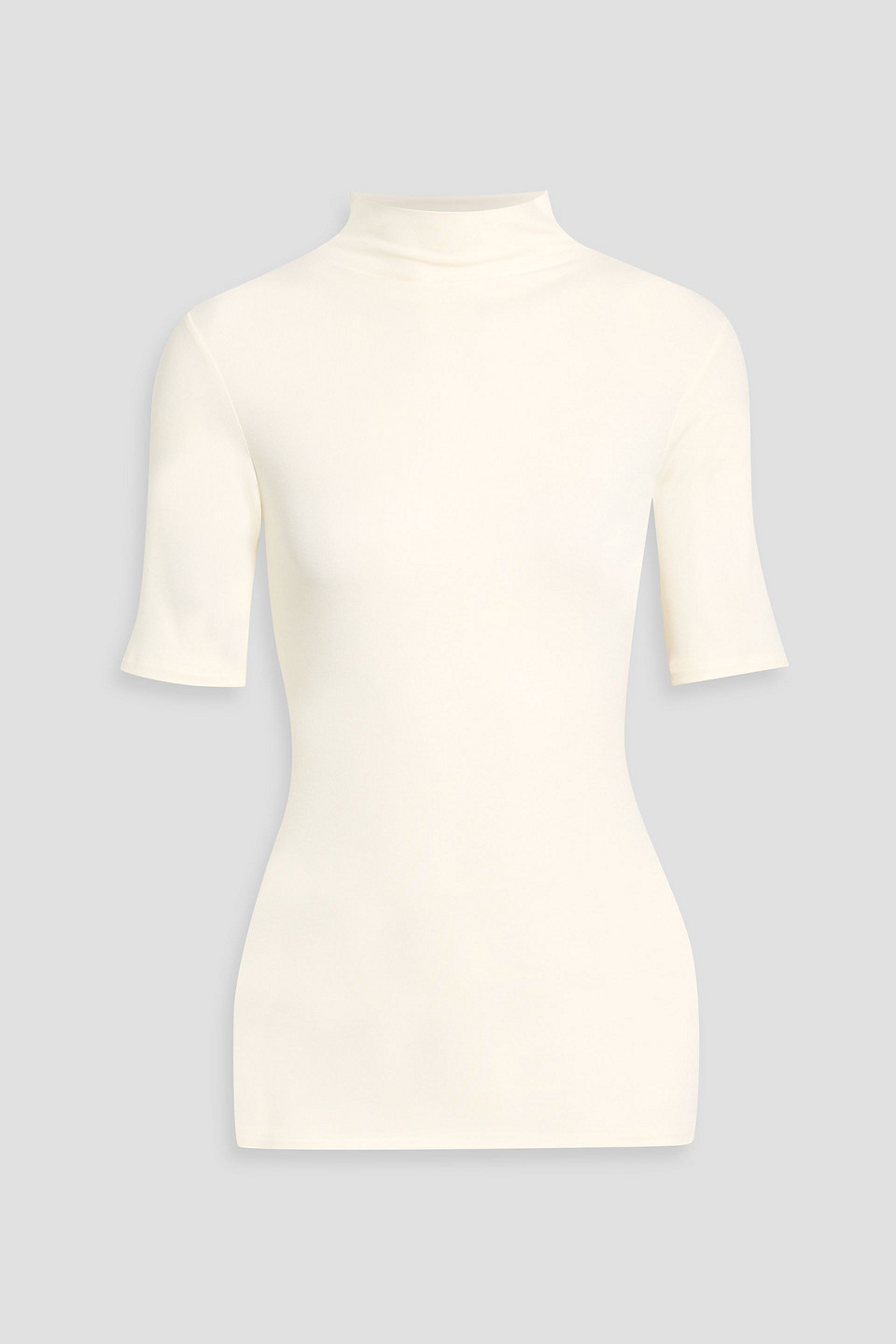 Theory Stretch-jersey Turtleneck Top In White