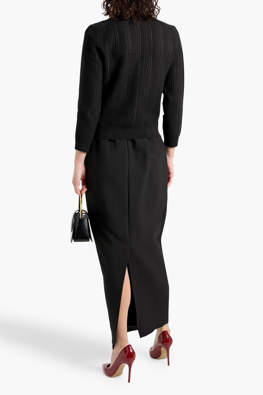 THEORY Ribbed cotton-blend cardigan