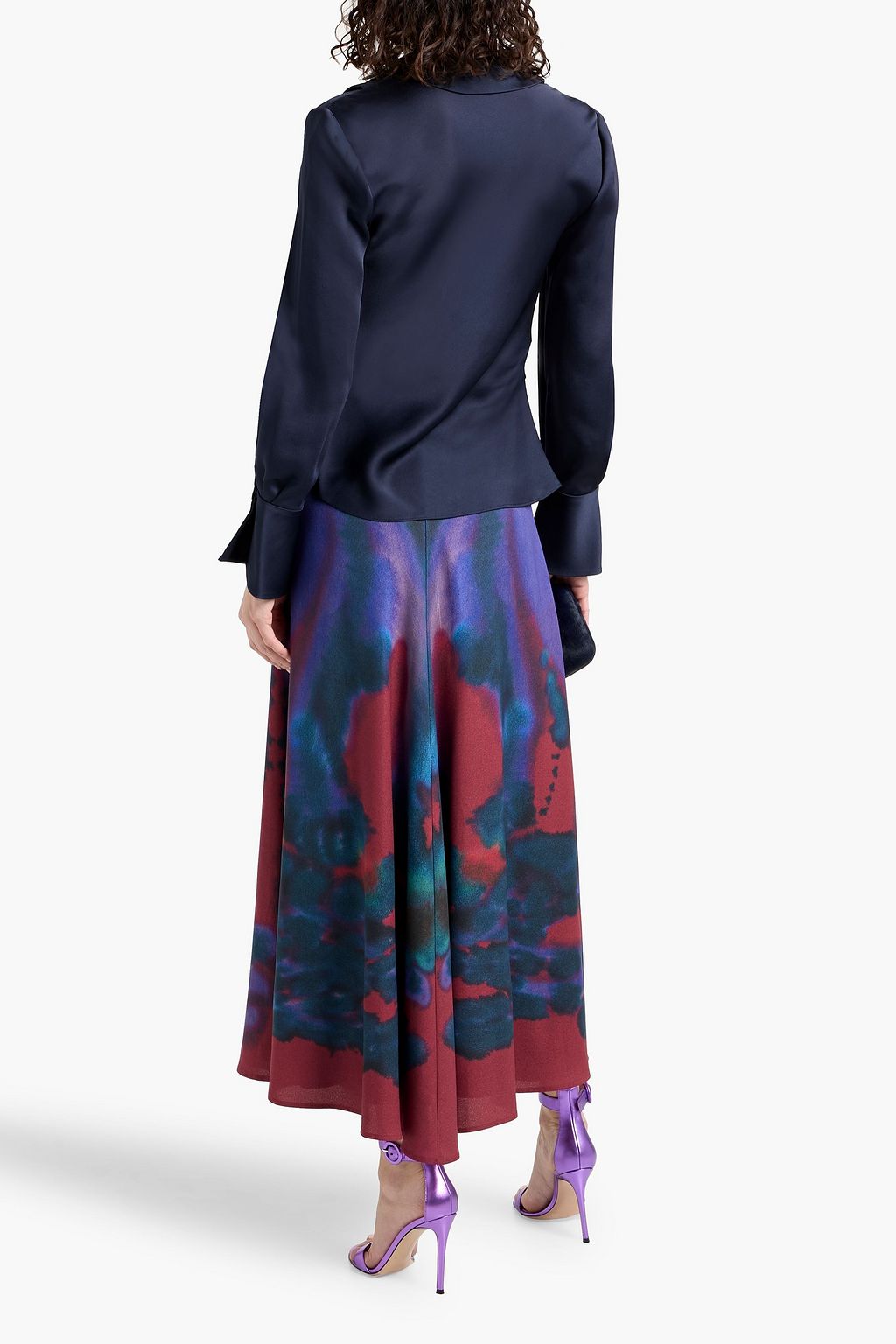 SIMKHAI Symone draped satin-crepe blouse
