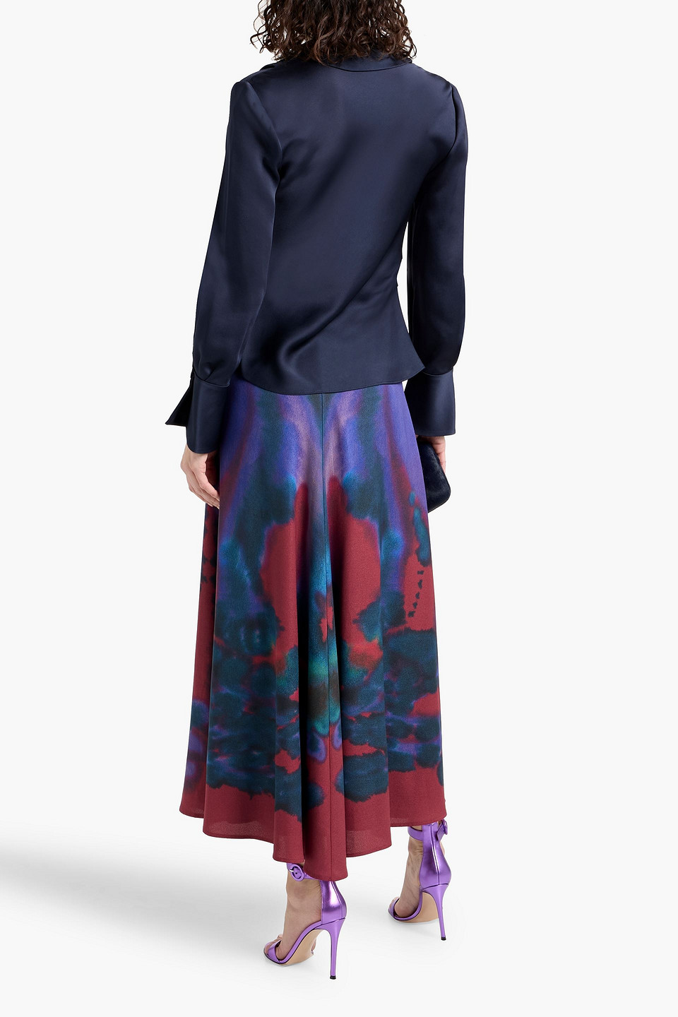 Simkhai Symone Draped Satin-crepe Blouse In Blue