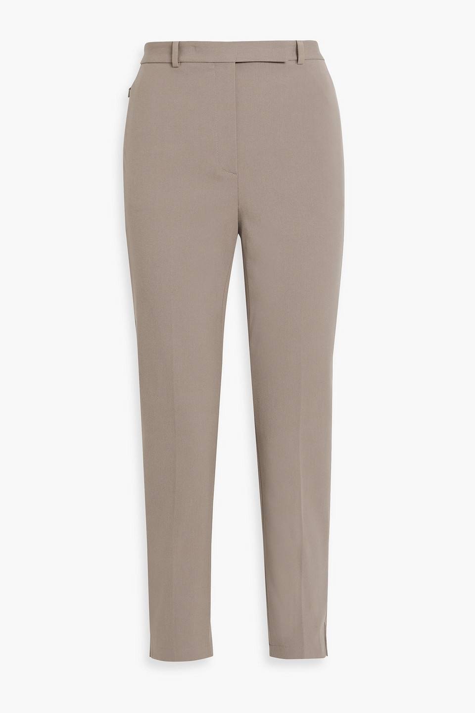 Theory Cropped Stretch Cotton-blend Twill Slim-leg Pants In Blue