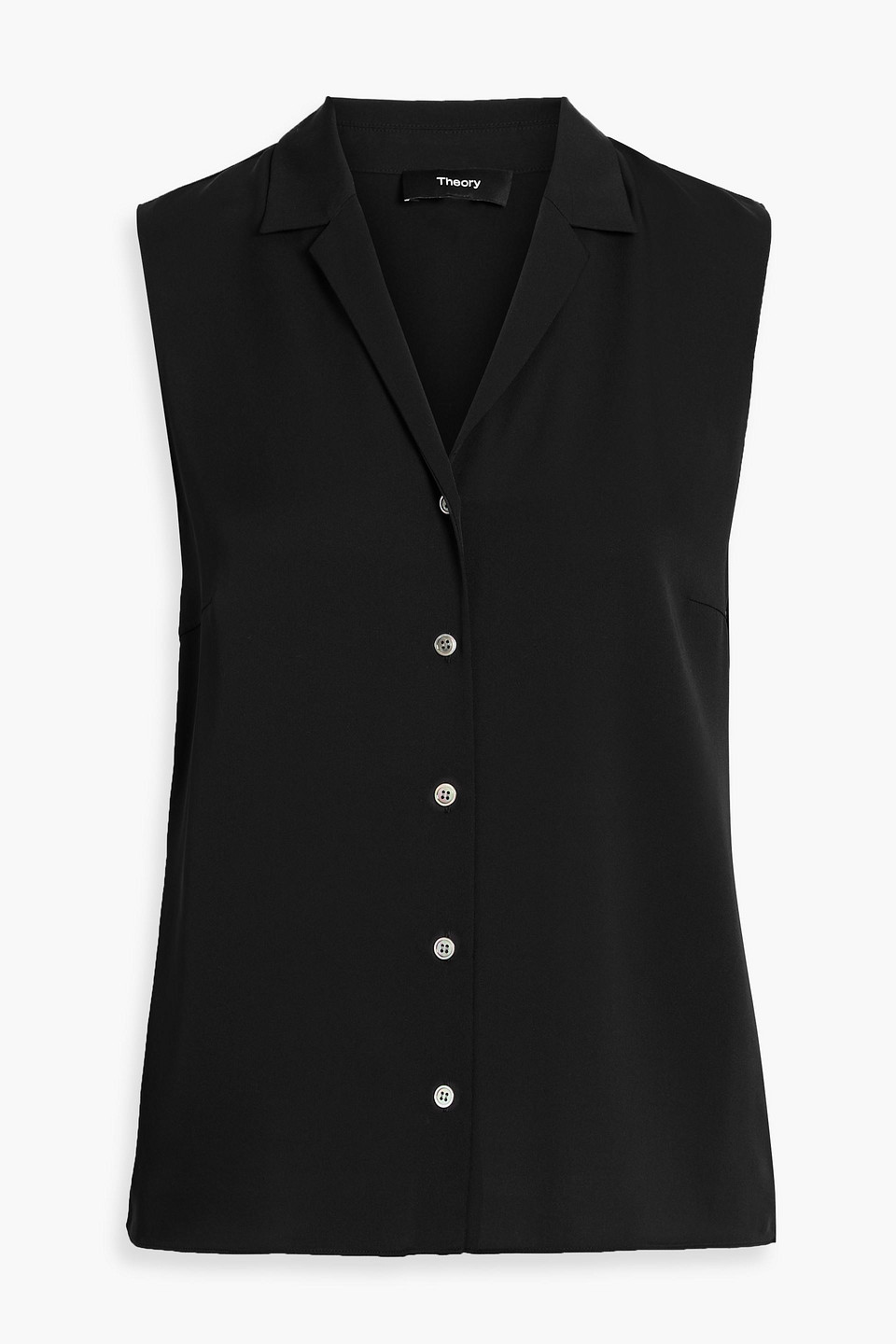 Theory Silk Crepe De Chine Top In Brown