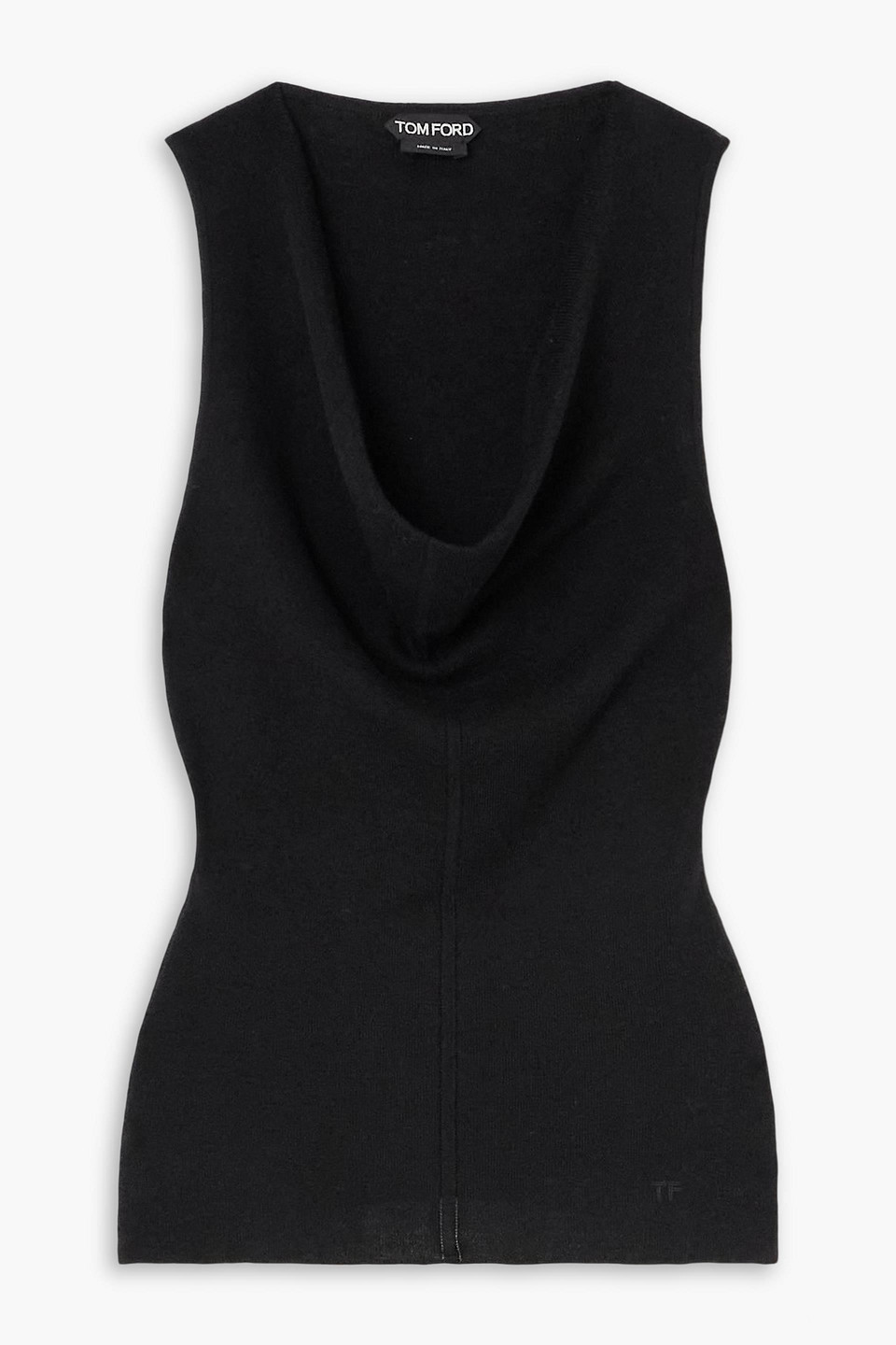 Tom Ford Draped Wool Tank In Black