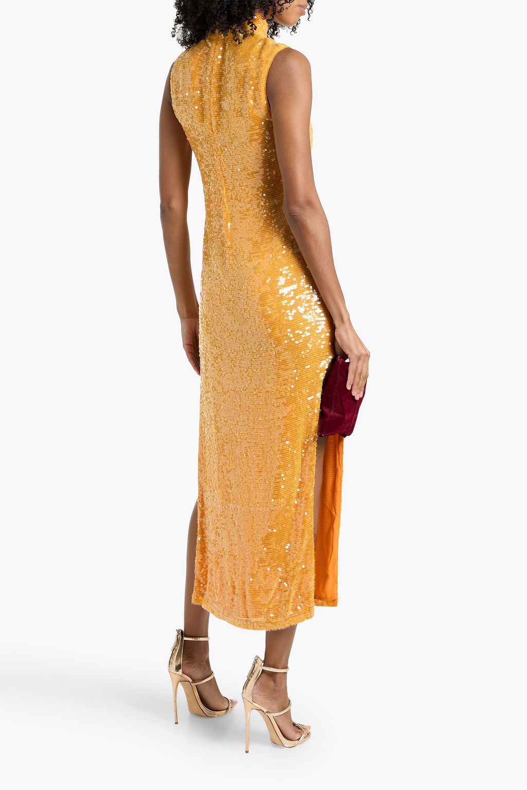 LAPOINTE Sequined chiffon midi dress