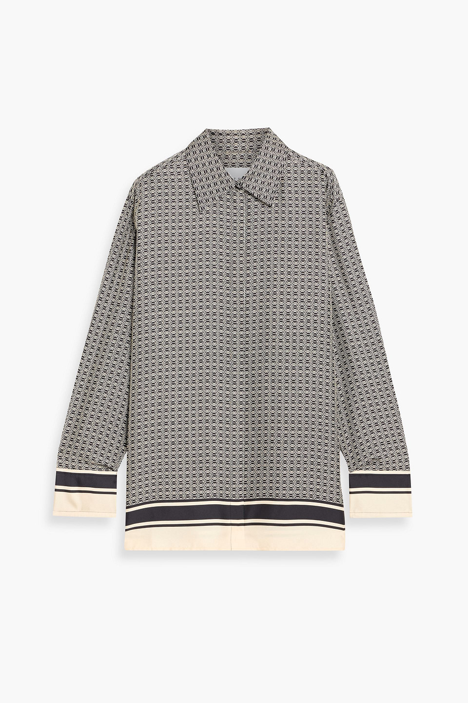 Esse Studios Printed Silk-twill Shirt In Black