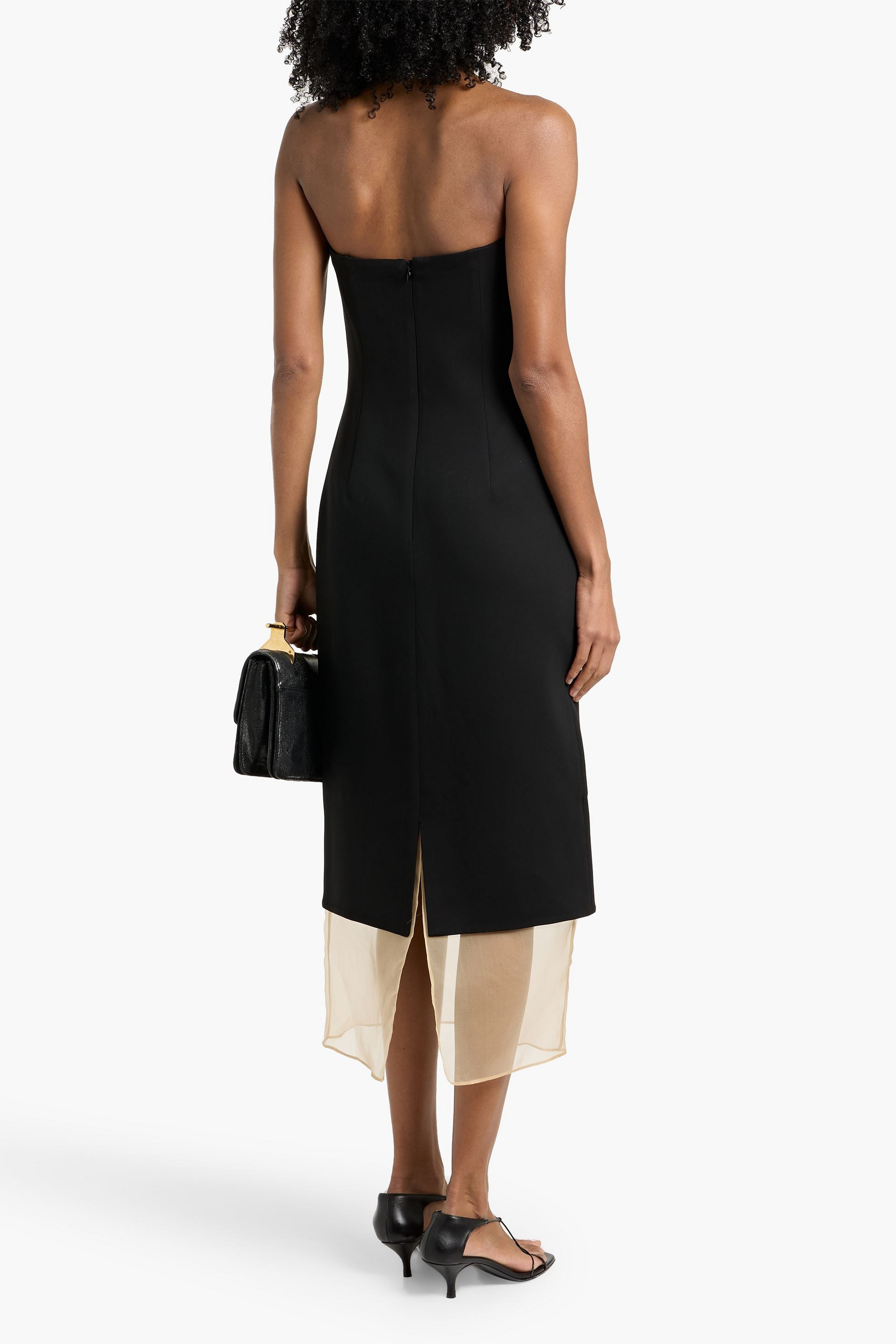 Esse Studios Issia strapless crepe and silk-organza midi dress