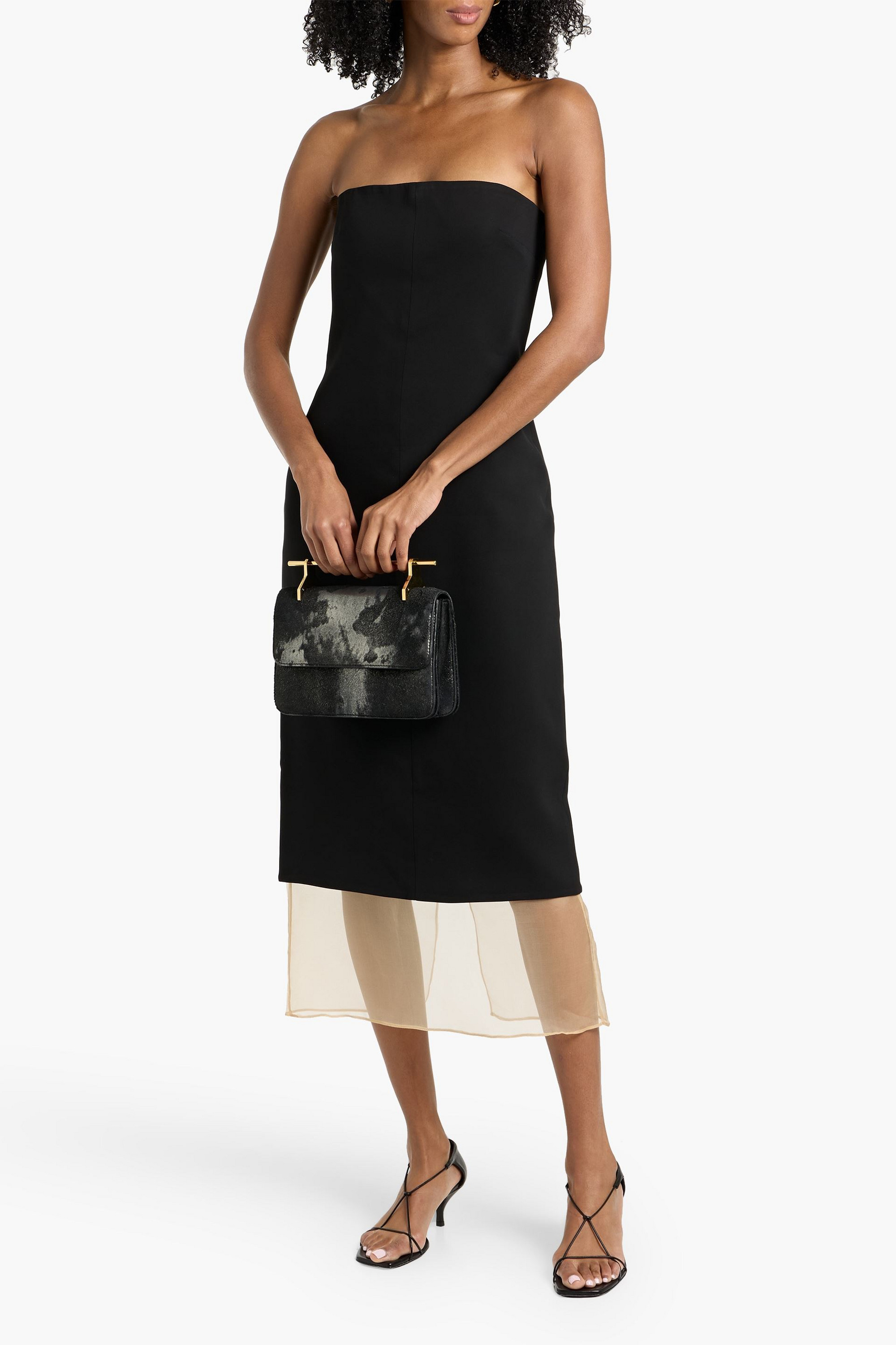 Esse Studios Issia strapless crepe and silk-organza midi dress