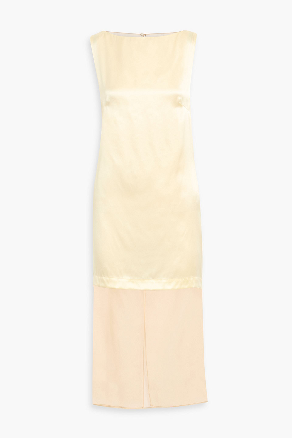 Esse Studios Rio Draped Silk-satin And Organza Midi Dress In Yellow