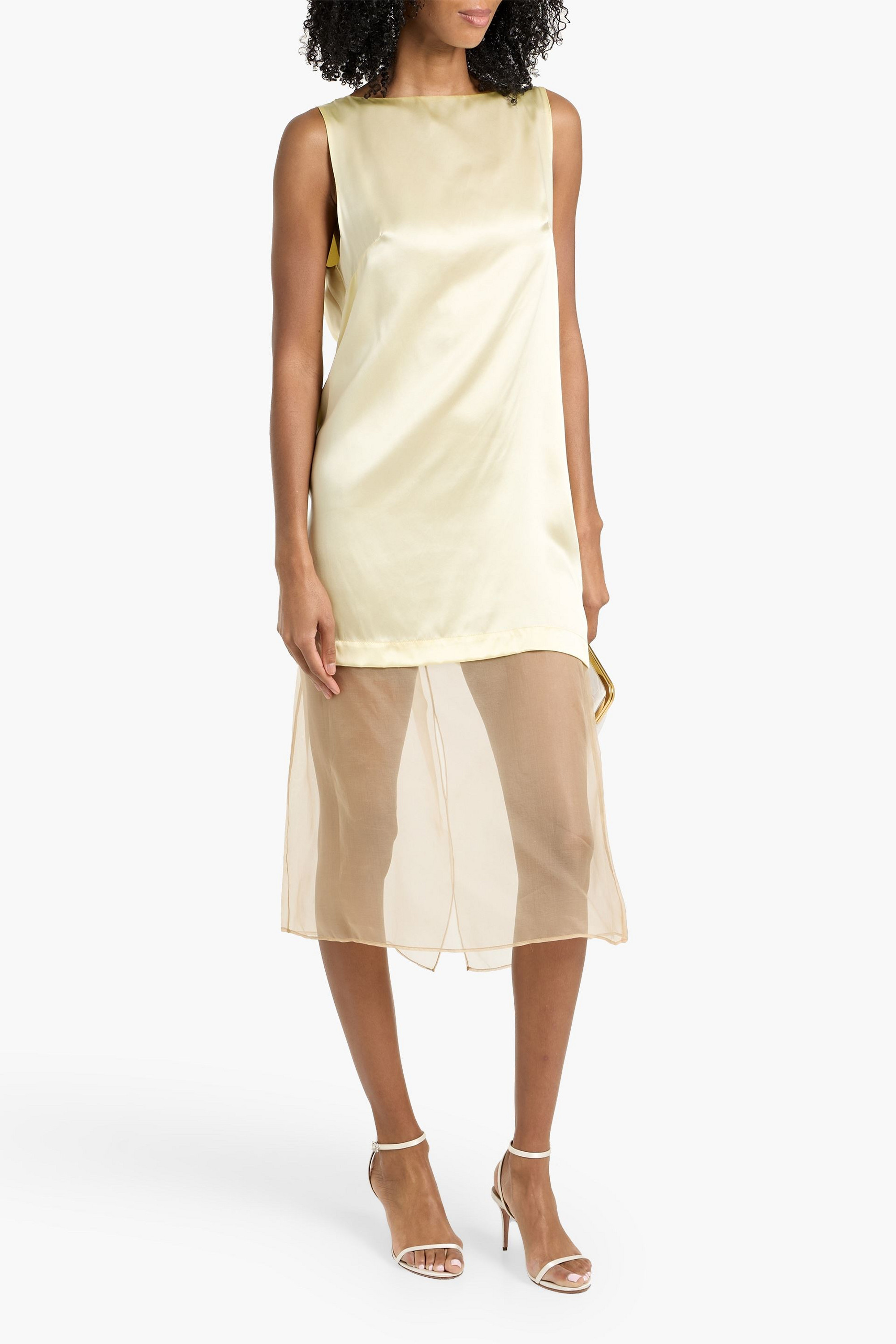 Esse Studios Rio draped silk-satin and organza midi dress