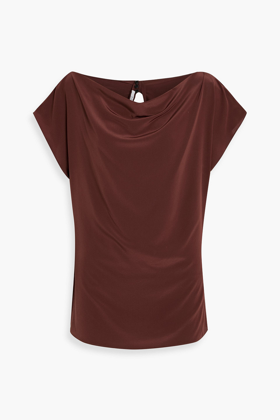 Esse Studios Cepi Draped Silk Crepe De Chine Top In Brown