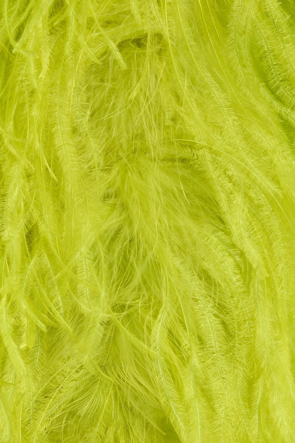 LAPOINTE Wrap-effect feather-trimmed satin-crepe maxi skirt