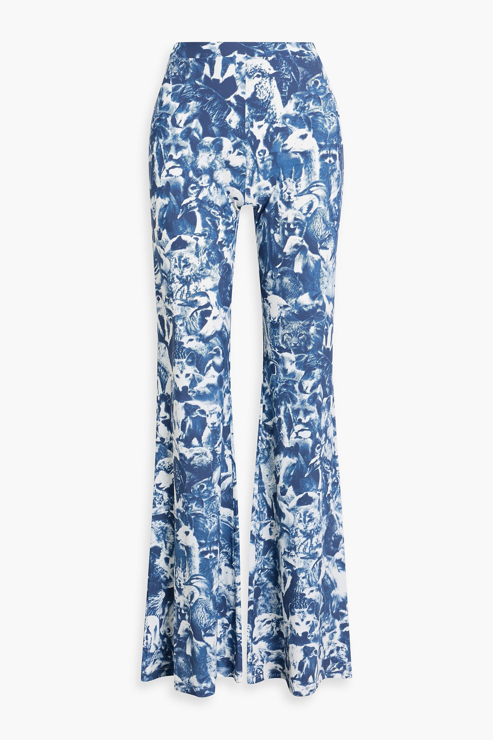 Stella Mccartney Printed Stretch-jersey Flared Pants In Multi