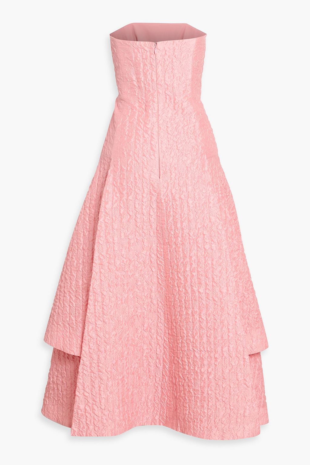 EMILIA WICKSTEAD Jenn strapless tiered seersucker midi dress