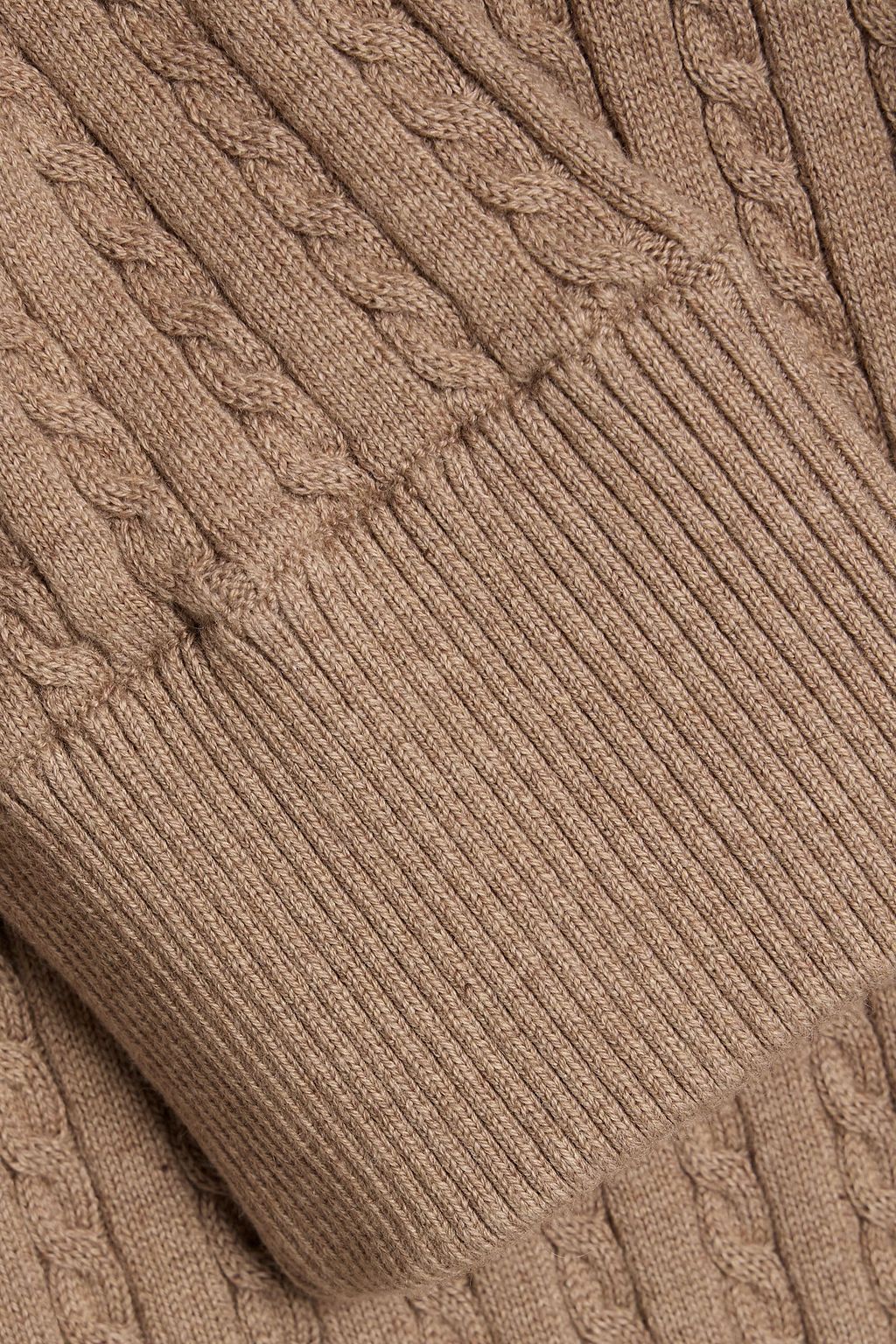 SIMKHAI Cable-knit cotton and cashmere-blend hoodie