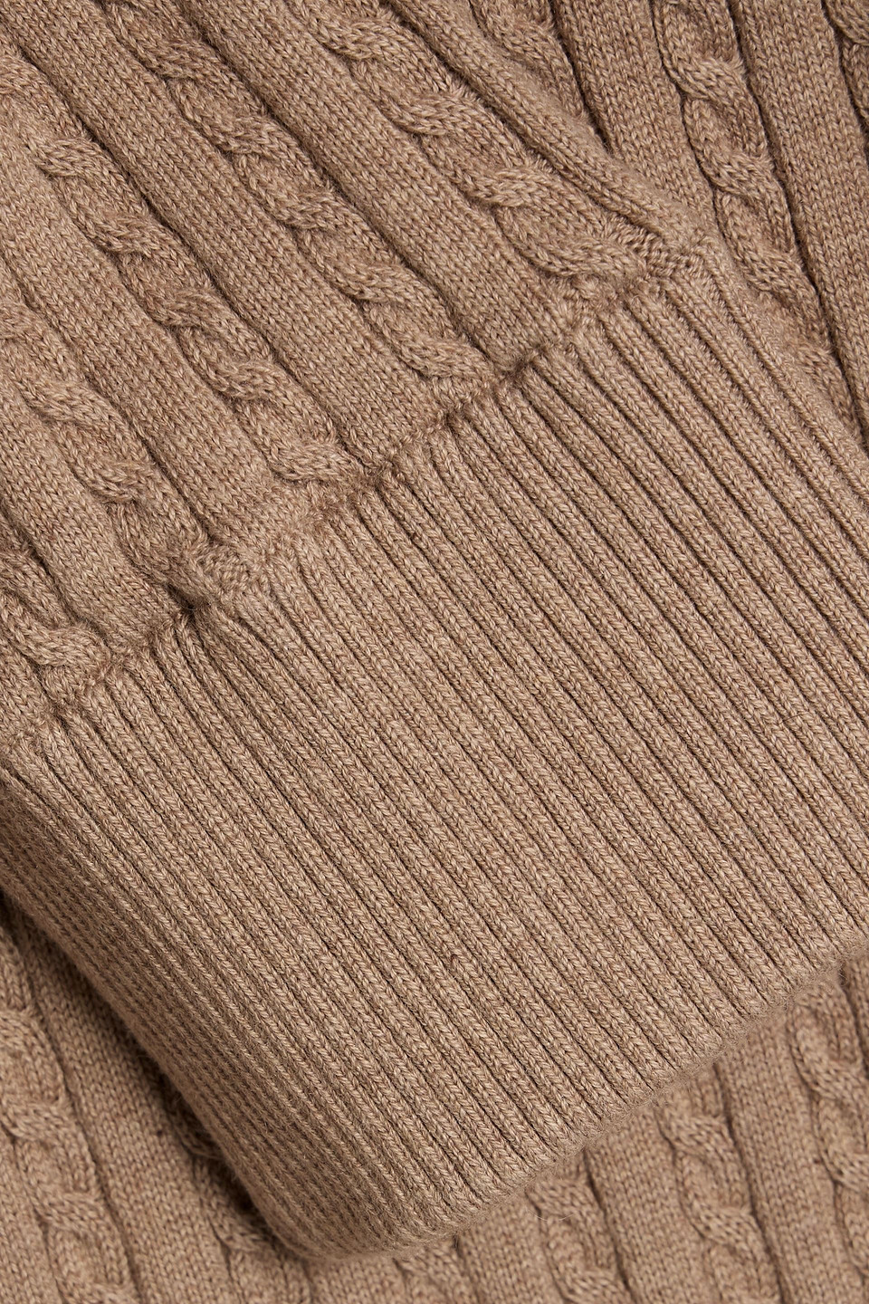 Simkhai Cable-knit Cotton And Cashmere-blend Hoodie In Brown