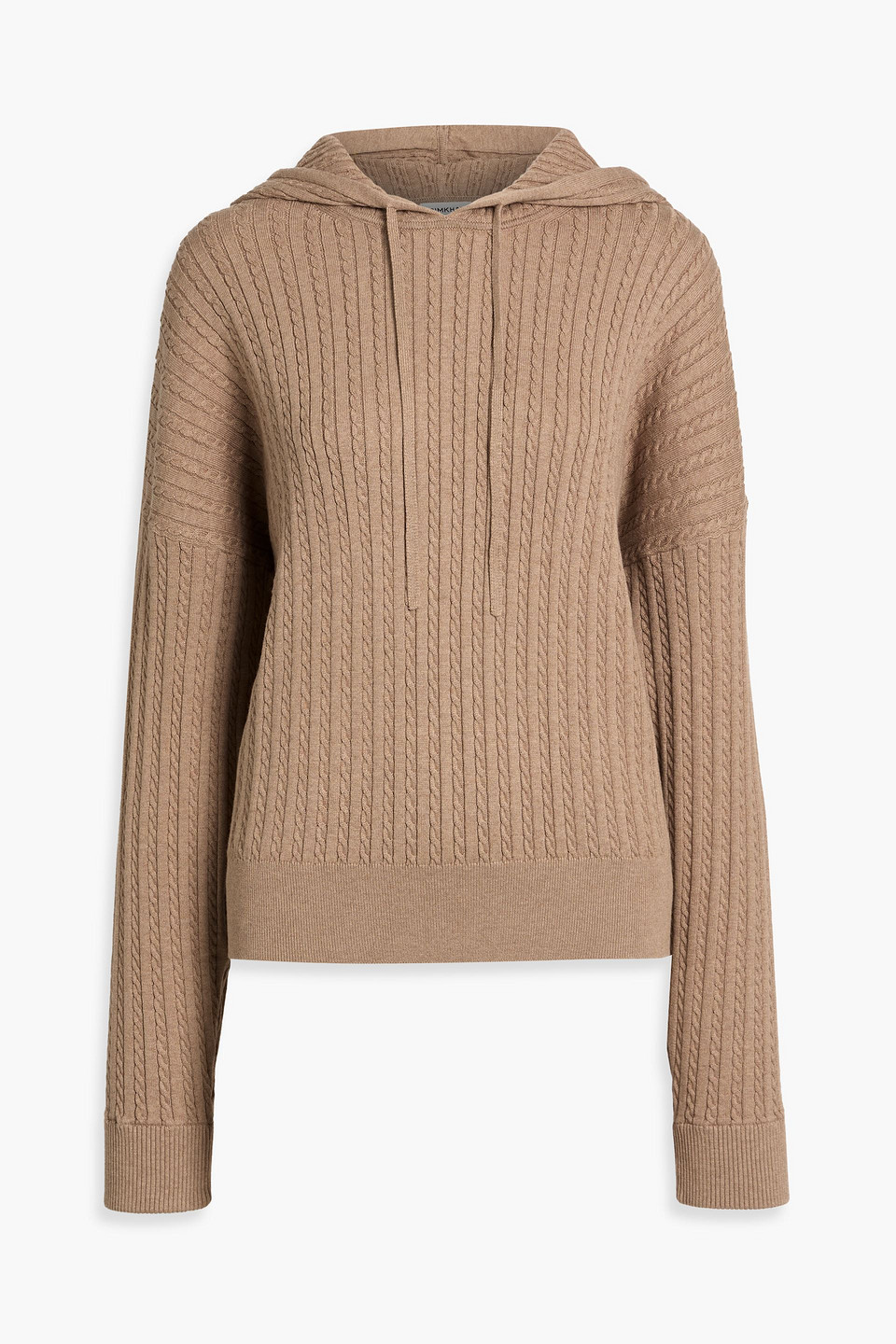 Simkhai Cable-knit Cotton And Cashmere-blend Hoodie In Brown
