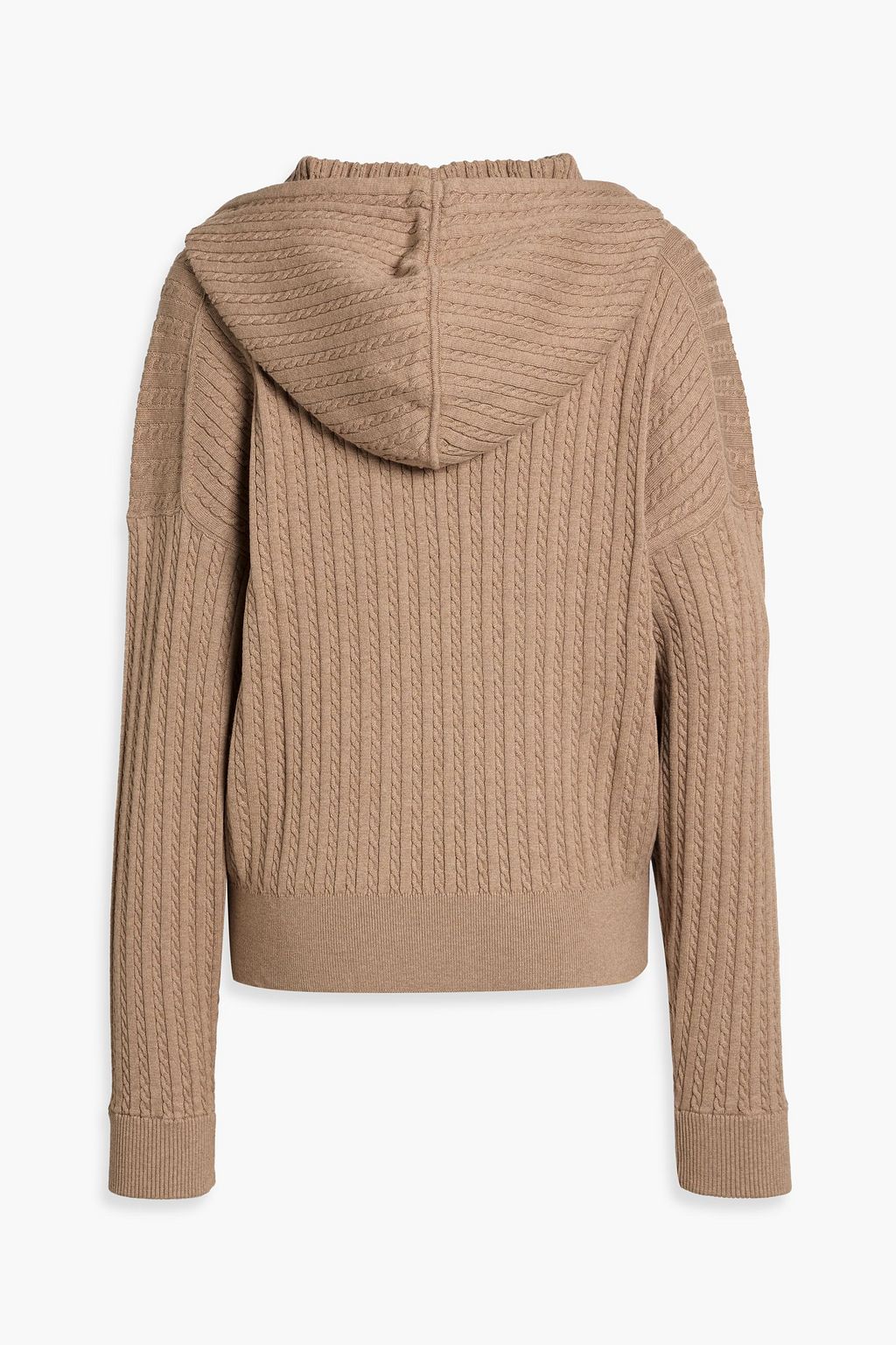 SIMKHAI Cable-knit cotton and cashmere-blend hoodie