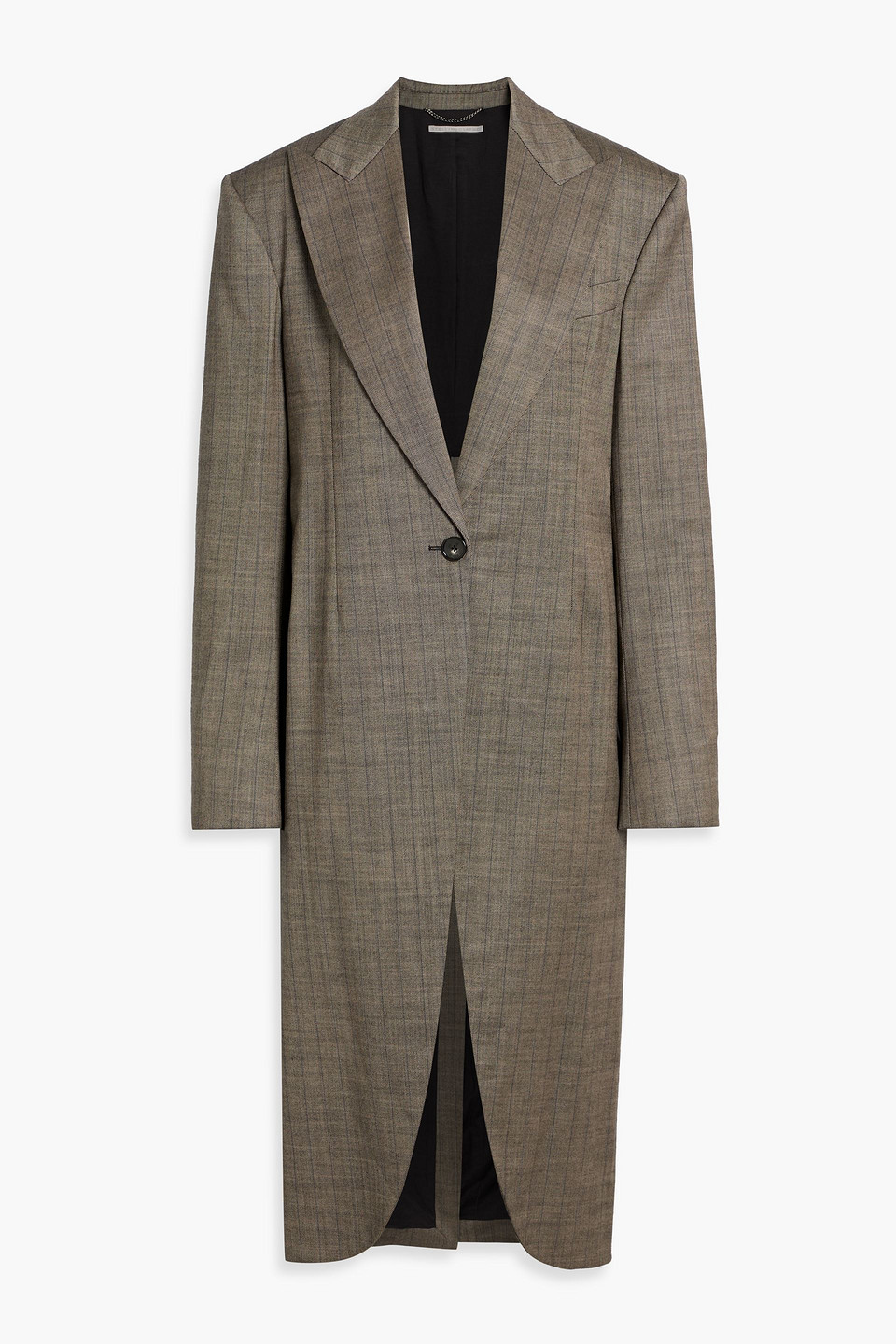Stella Mccartney Pinstriped Wool-blend Twill Coat In Gray