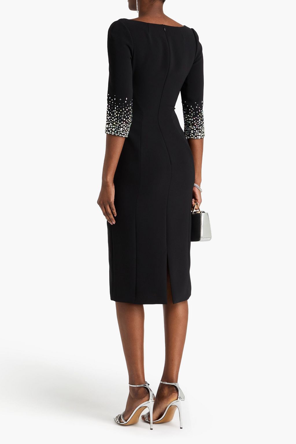 JENNY PACKHAM Crystal-embellished crepe midi dress