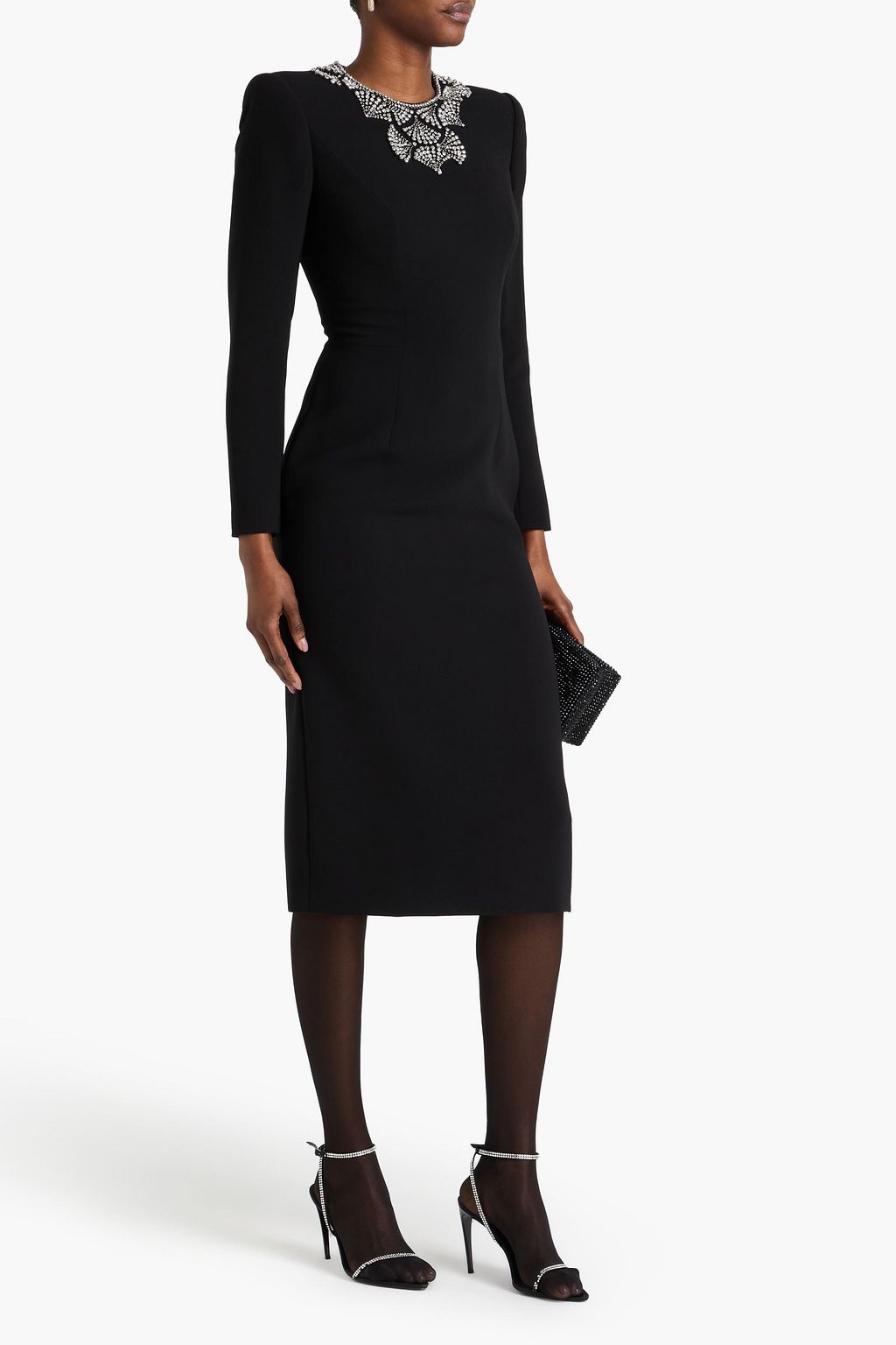 JENNY PACKHAM Embellished crepe midi dress