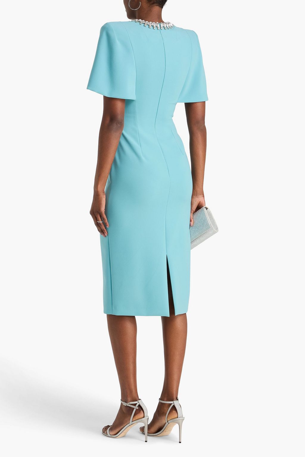 JENNY PACKHAM Crystal-embellished crepe midi dress