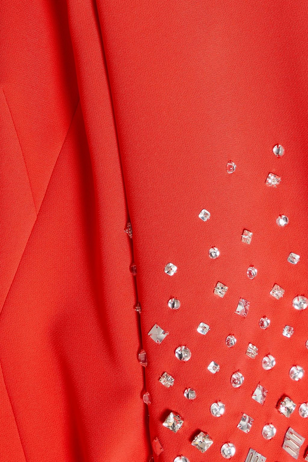 JENNY PACKHAM Crystal-embellished crepe midi dress