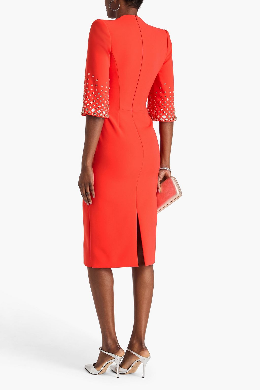 JENNY PACKHAM Crystal-embellished crepe midi dress