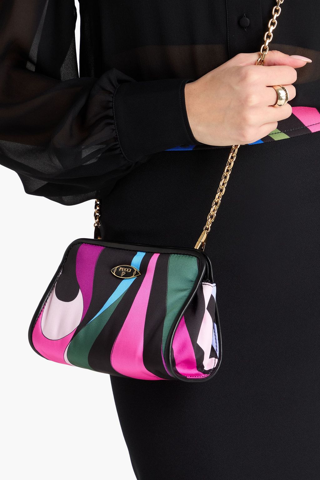 PUCCI 바인딩 프린트 트윌 클러치