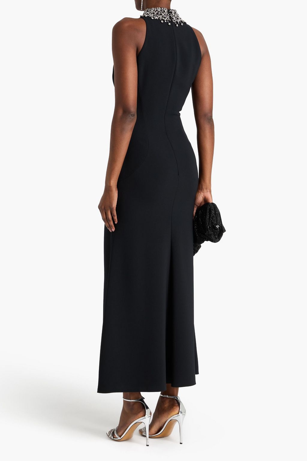 JENNY PACKHAM Crystal-embellished crepe gown