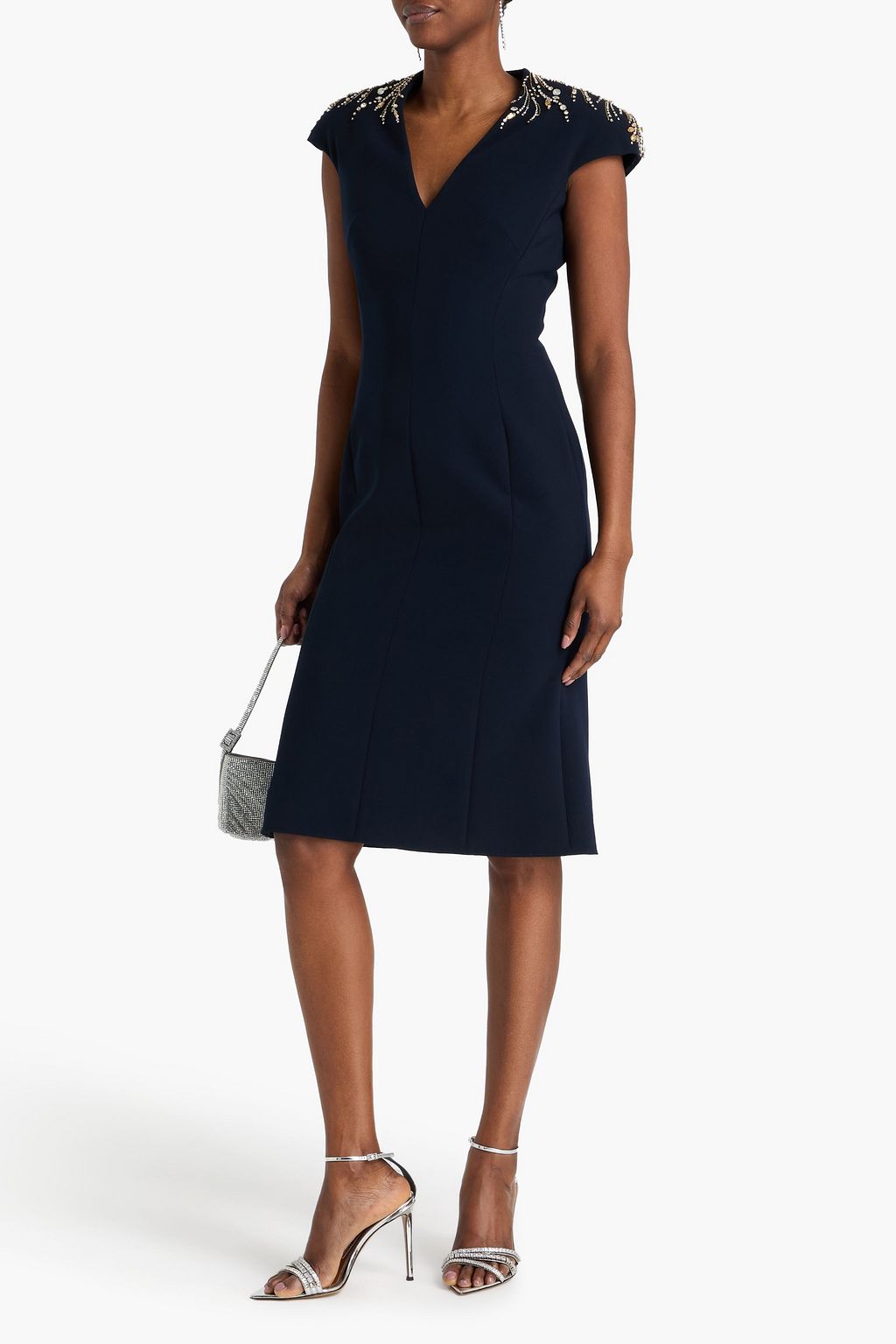 JENNY PACKHAM Embellished crepe midi dress