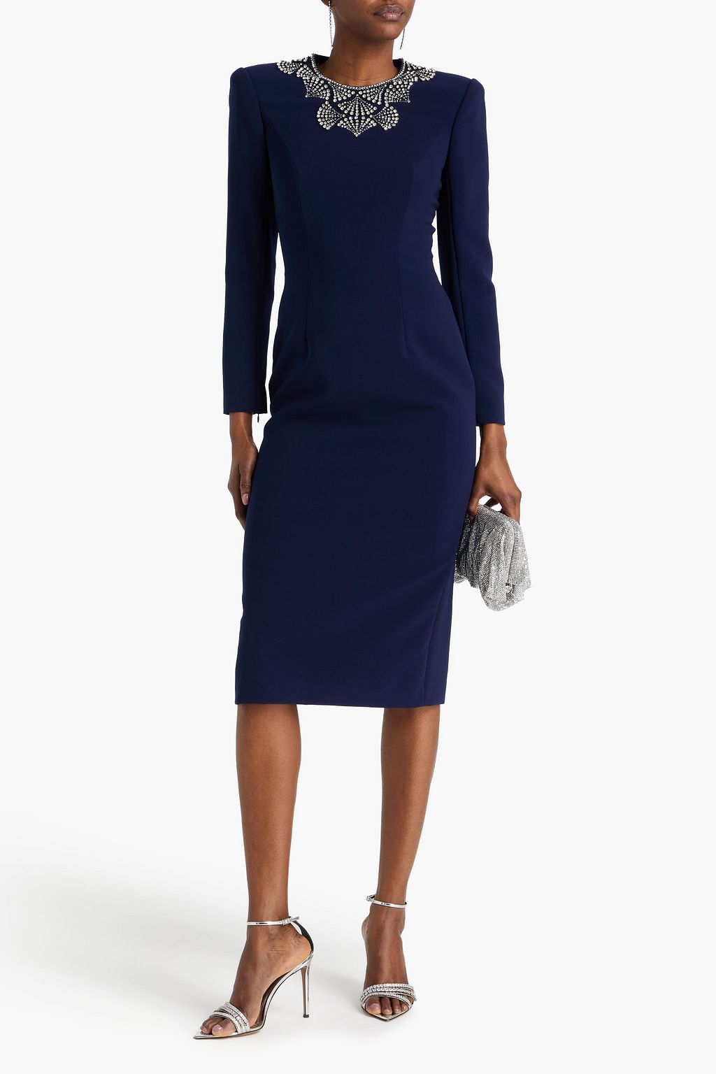 JENNY PACKHAM Embellished crepe midi dress