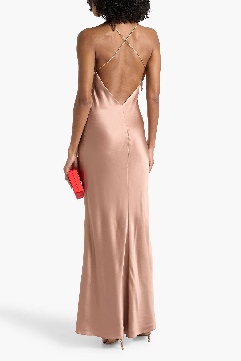 MICHELLE MASON Draped silk-satin gown