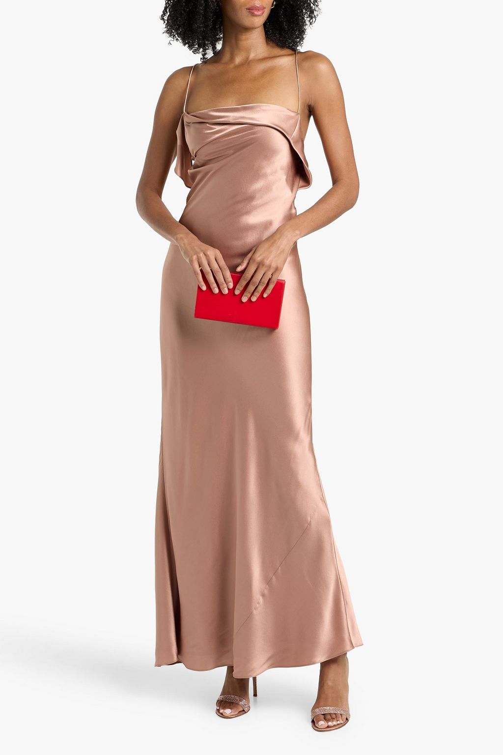 MICHELLE MASON Draped silk-satin gown