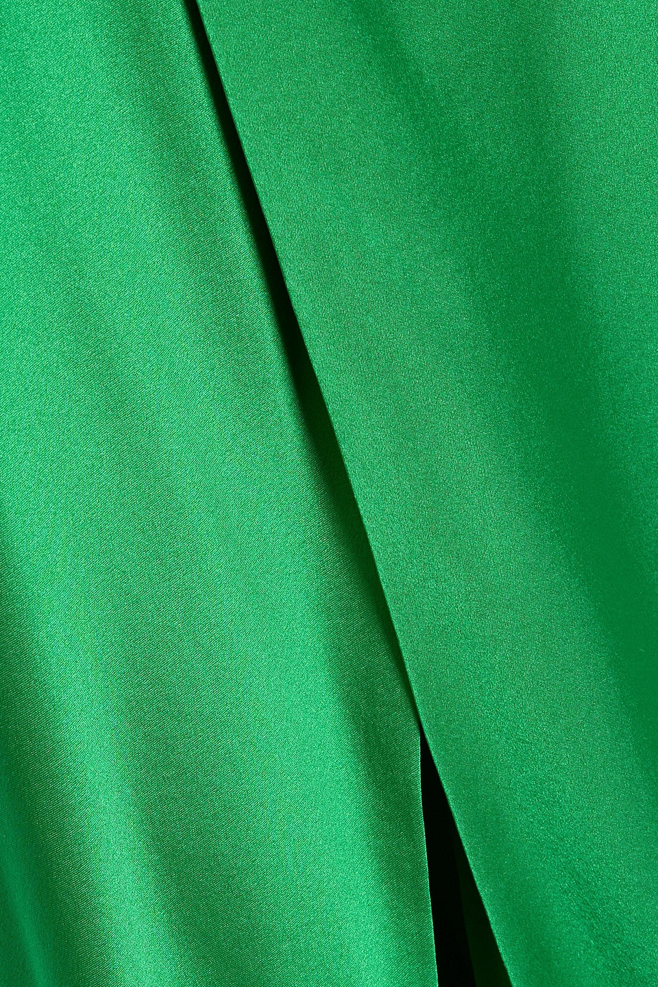 Michelle Mason Silk-satin Wrap Gown In Green