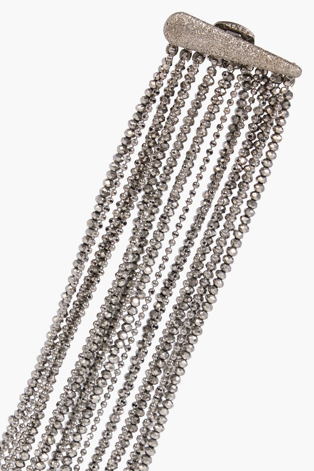 BRUNELLO CUCINELLI Fringed beaded silver-tone earrings