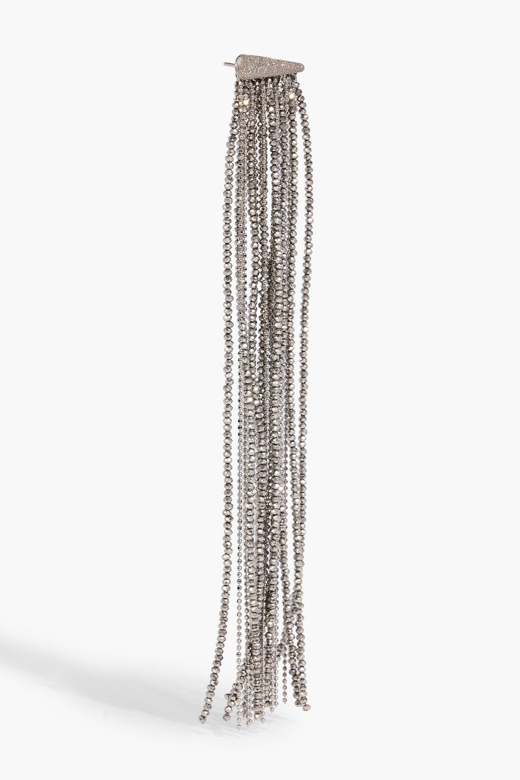 BRUNELLO CUCINELLI Fringed beaded silver-tone earrings