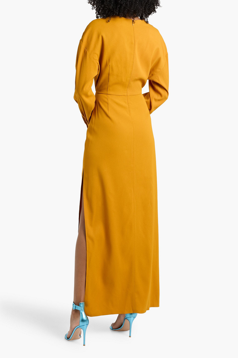 Lapointe Cutout Crepe Maxi Dress In Orange