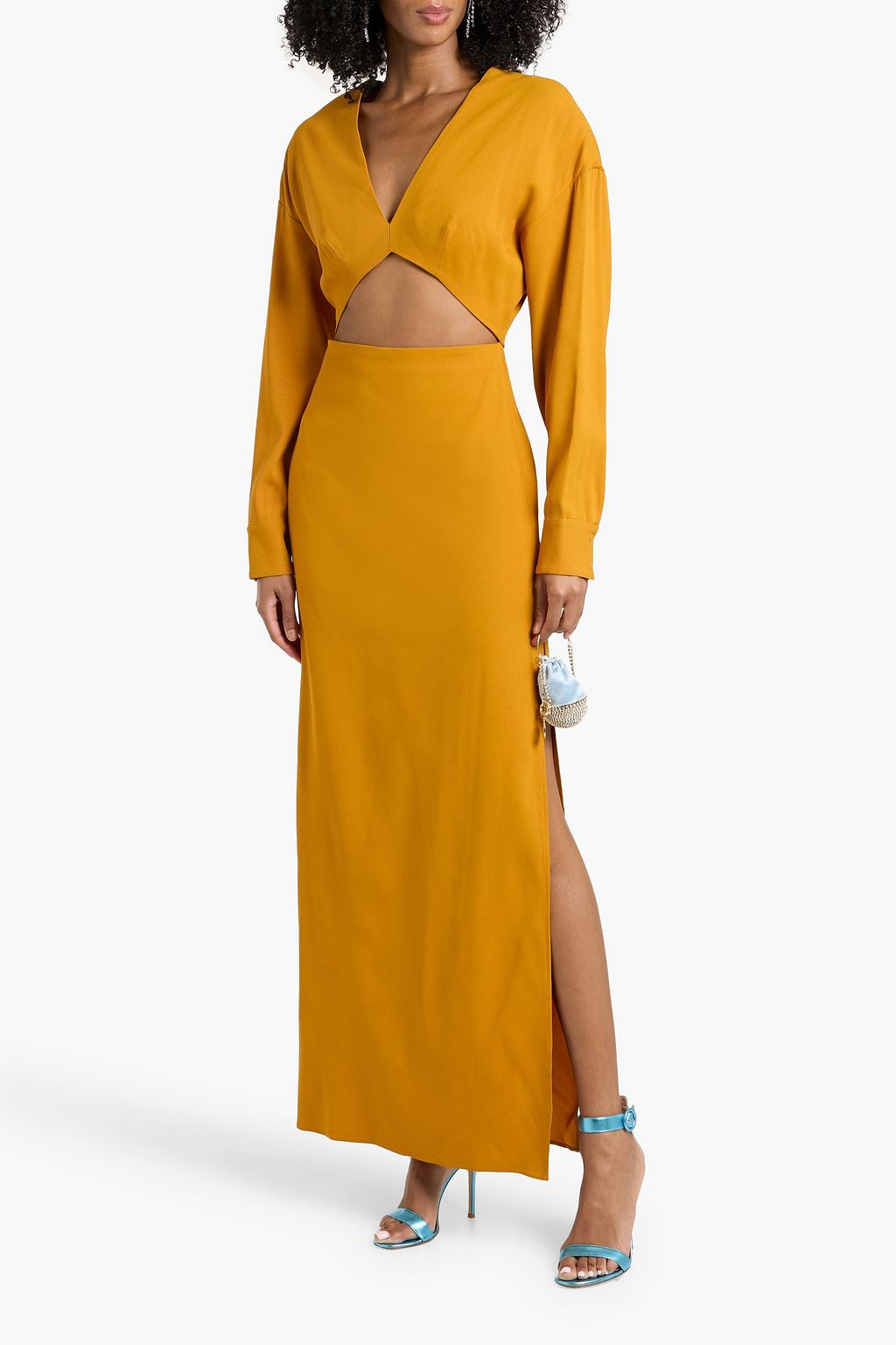 LAPOINTE Cutout crepe maxi dress