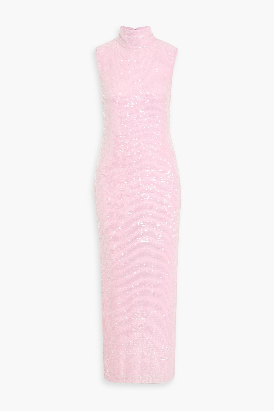 Lapointe Sequined Chiffon Midi Dress In Pink