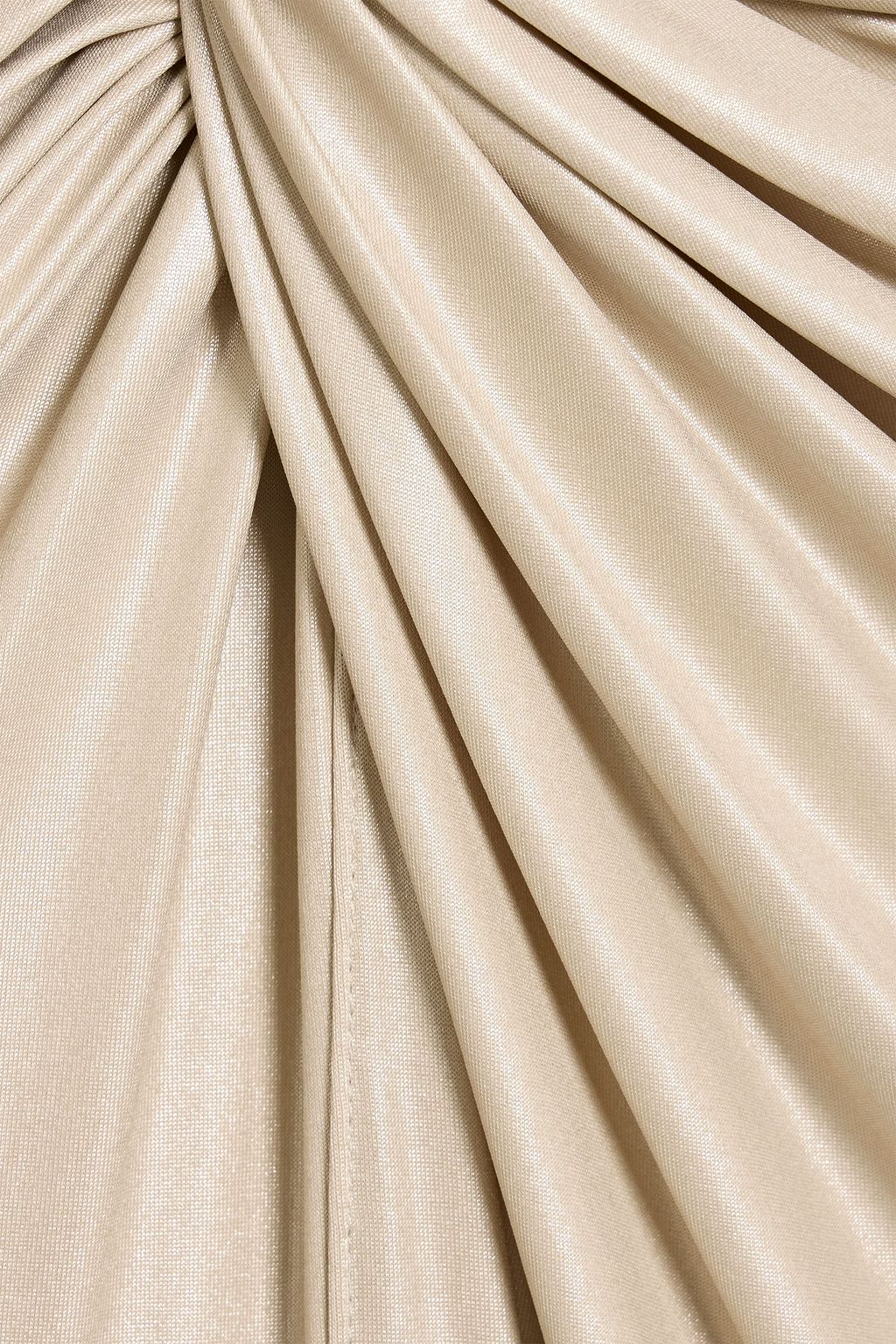 LAPOINTE Draped cutout metallic stretch-jersey gown