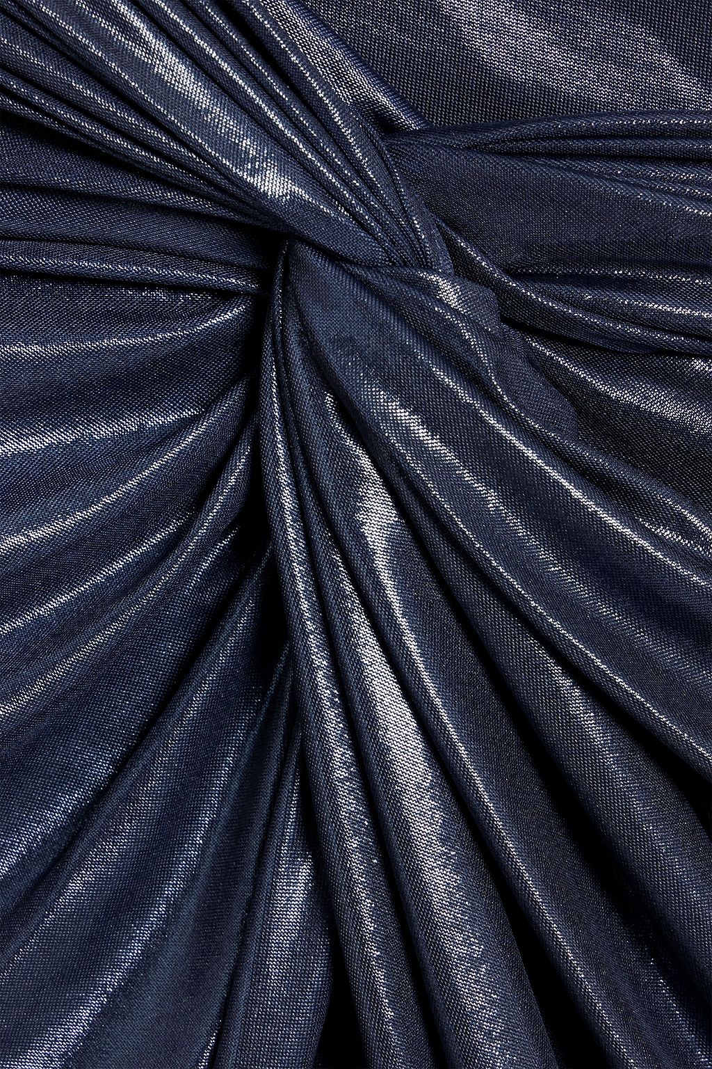 LAPOINTE Draped cutout metallic stretch-jersey gown