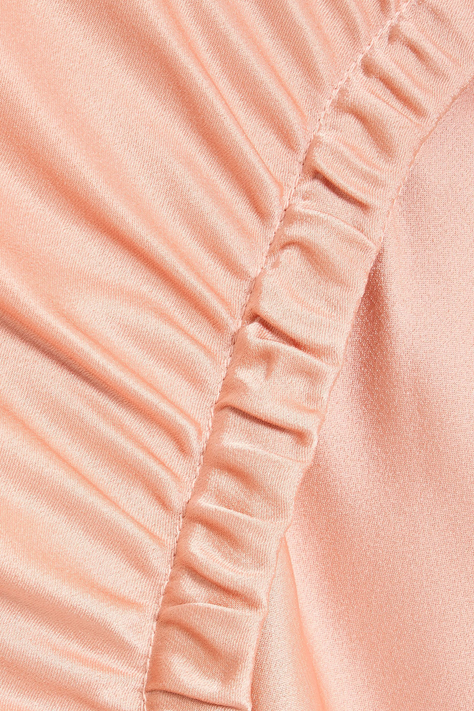 Lapointe Ruched Satin-crepe Midi Skirt In Pink