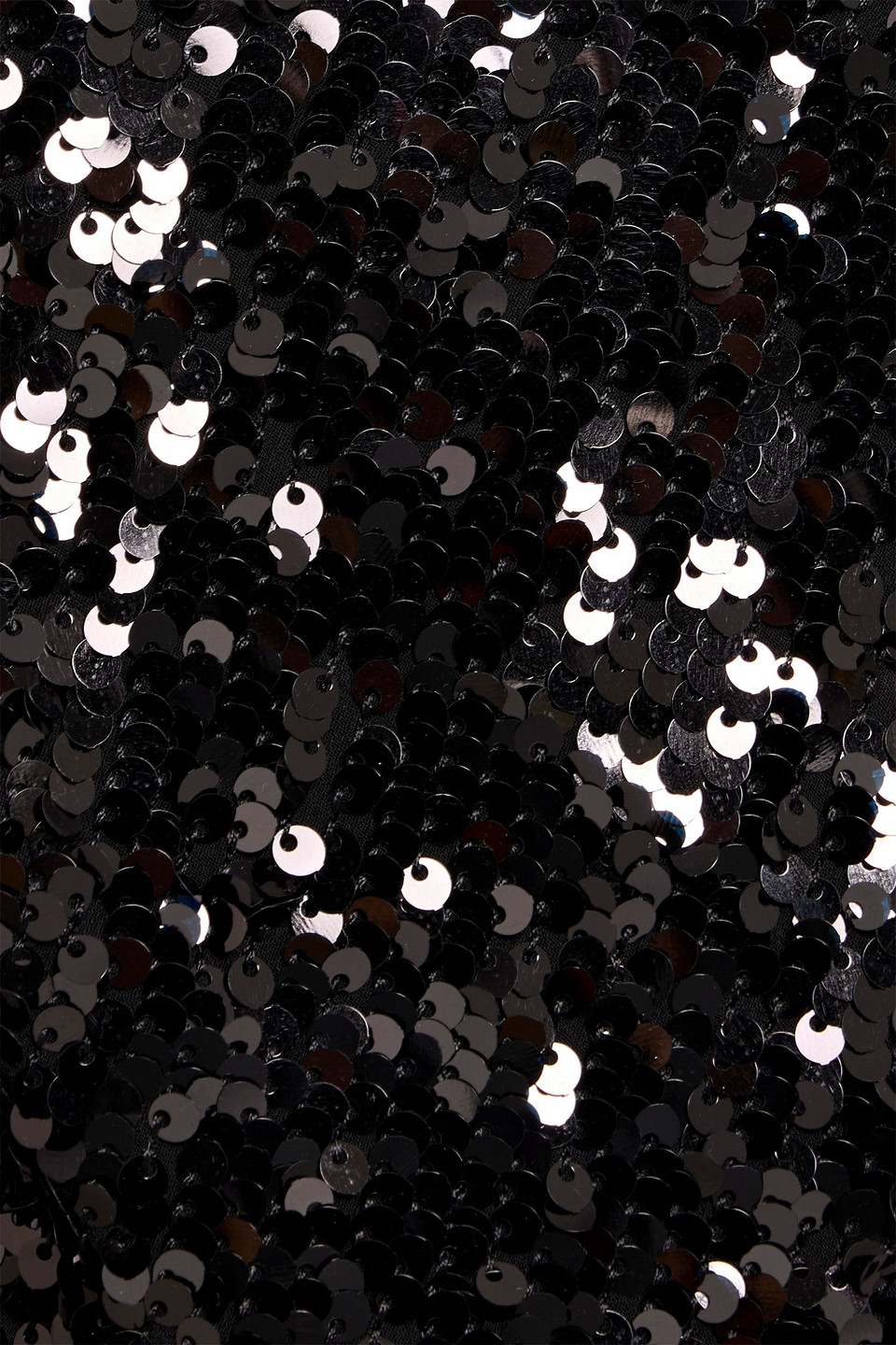 Lapointe Draped Sequined Chiffon Midi Dress In Black