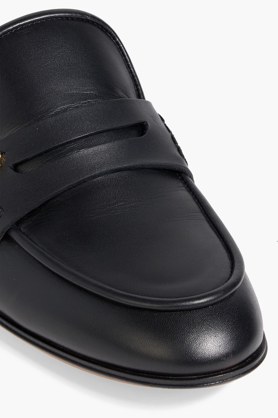 Gianvito Rossi Florio Leather Slippers In Black