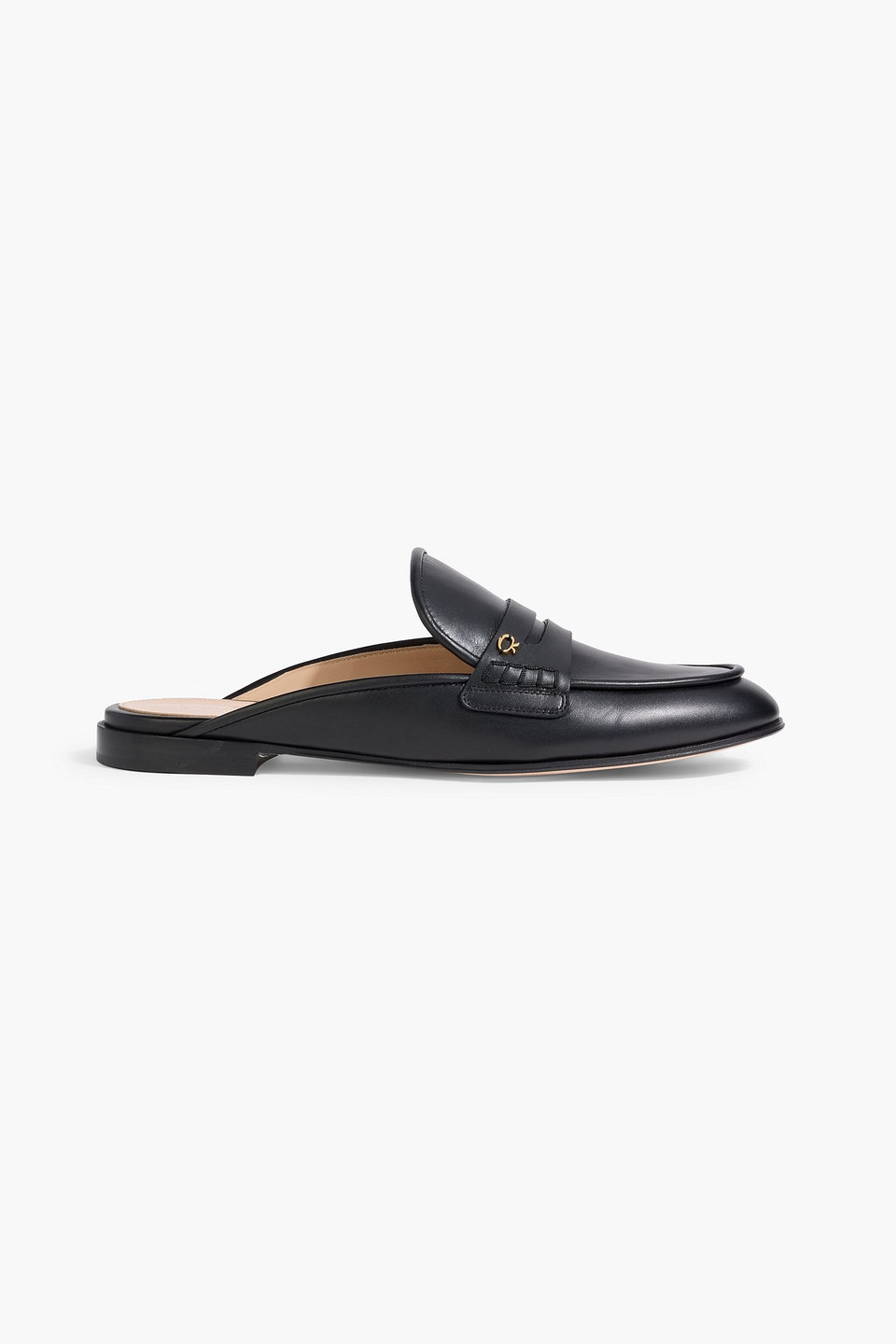 Gianvito Rossi Florio Leather Slippers In Black