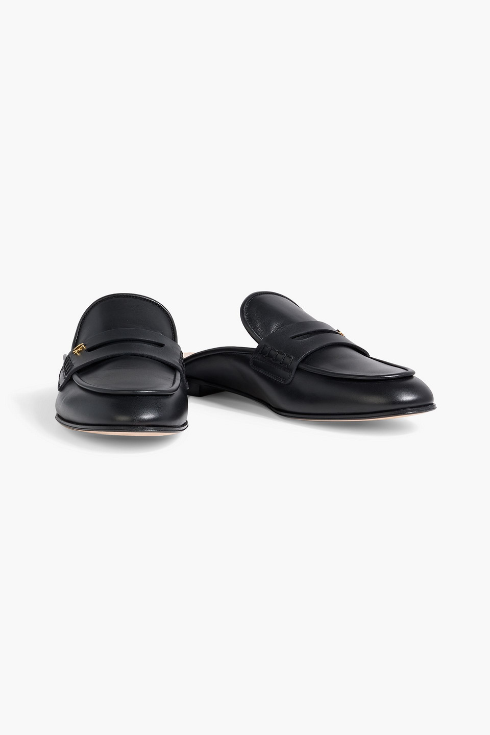 Gianvito Rossi Florio Leather Slippers In Black