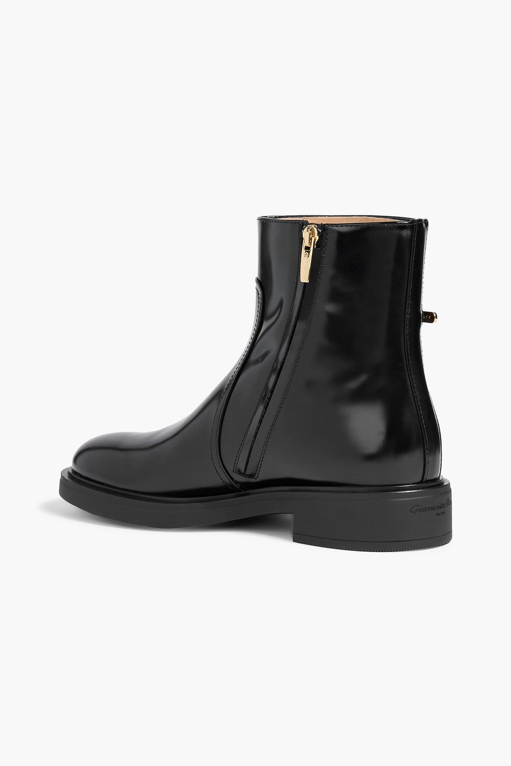 GIANVITO ROSSI Martine buckled glossed-leather ankle boots