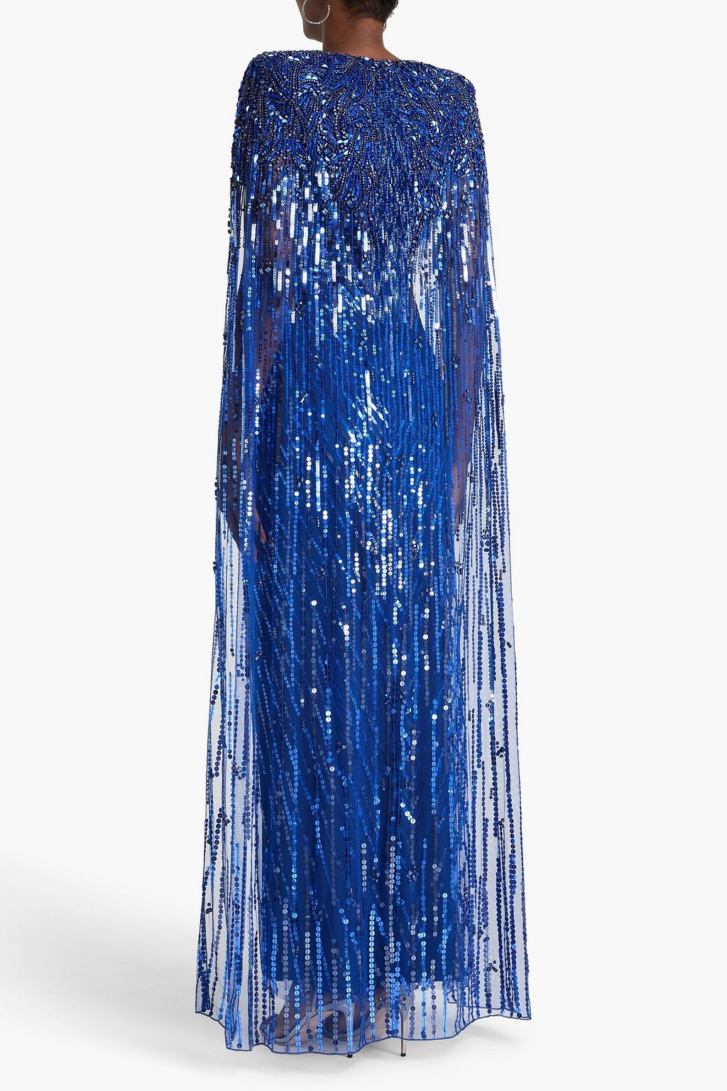 JENNY PACKHAM Cape-effect embellished tulle gown