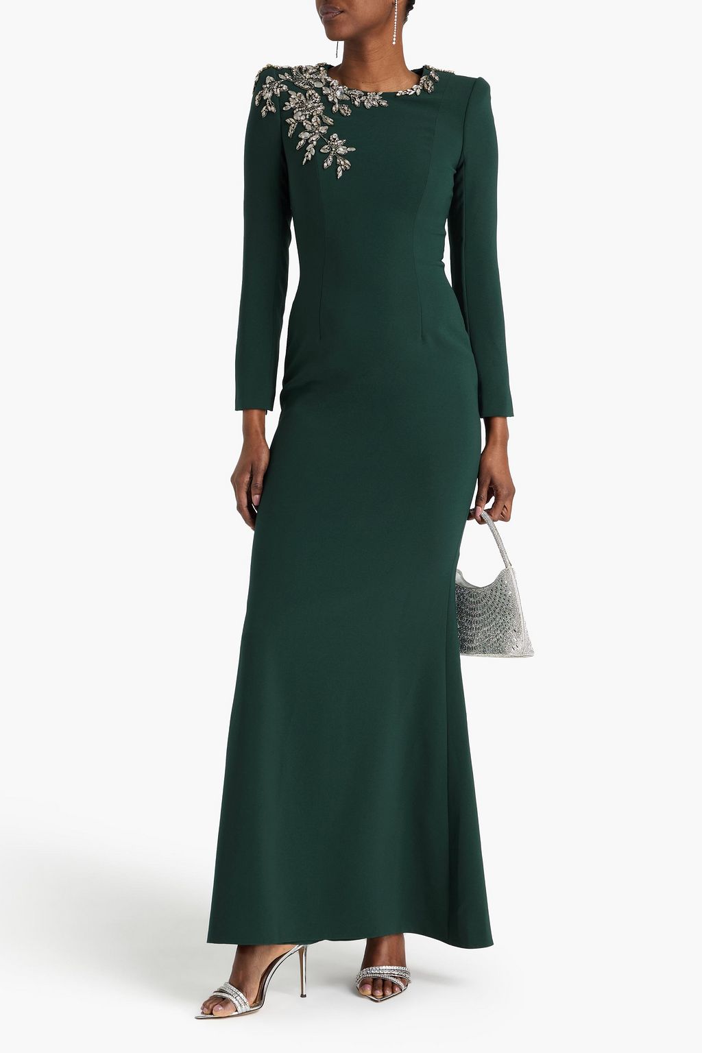 JENNY PACKHAM Angel Eyes crystal-embellished crepe gown